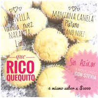6 Muffins Sin Azúcar (Endulzados con Stevia) mismo sabor